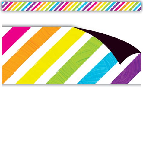 Brights 4Ever Stripes Magnetic Border TCR77573 Teacher Created