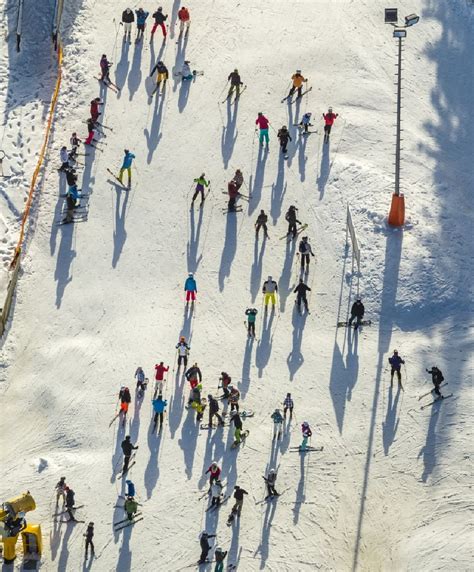 Winterberg Aus Der Vogelperspektive Skilifte Des Wintersportgebiets