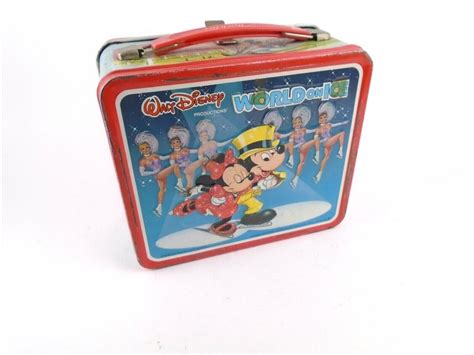 Vintage Walt Disney Magic Kingdom Wonderful World On Ice Metal Lunchbox