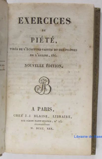 EXERCICES DE PIÉTÉ tirés de l écriture Sainte et des prières de l