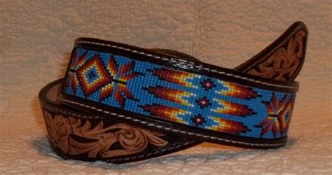 Custom Made Leather Belts With Beaded Insert Etsy Cintur N De Cuero