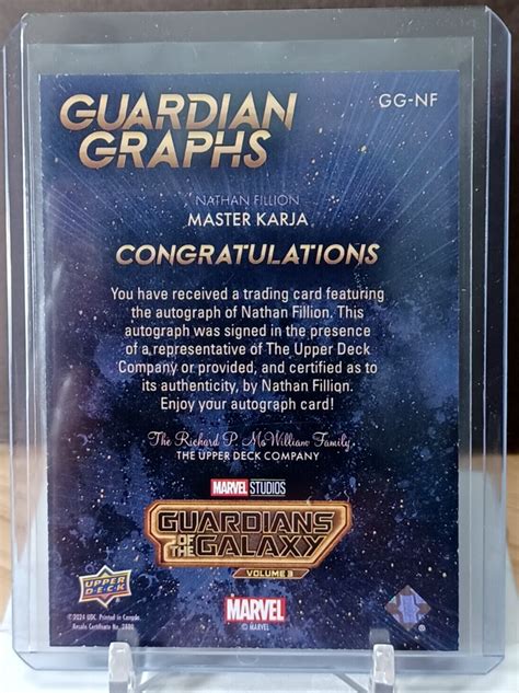 NATHAN FILLION MASTER KARJA AUTO SSP 2024 GUARDIANS OF THE GALAXY VOL 3