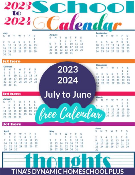 2024 And 2024 Homeschool Calendar Printable 2024 Calendar Printable