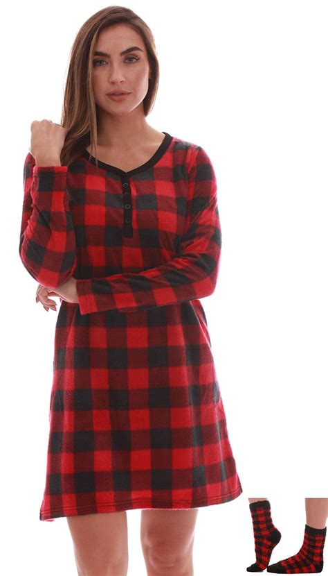 Just Love Womens Ultra Soft Sleep Shirt Nightgown With Matching Fuzzy