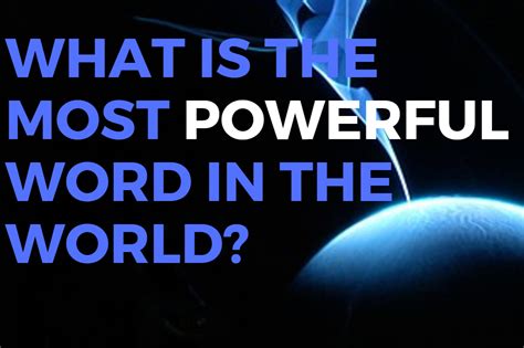 What Is The Most Powerful Word In The World Craig And Jenny D