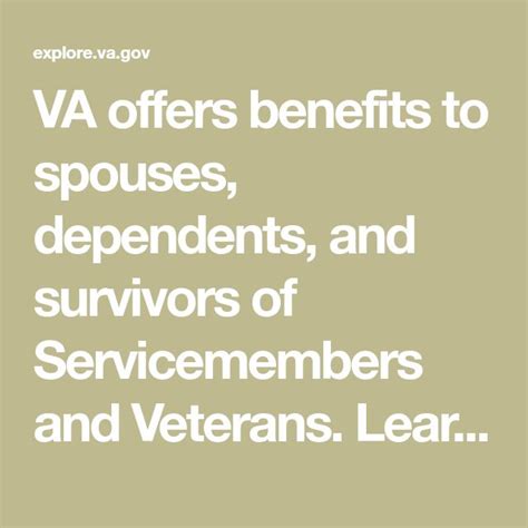 Va Offers Benefits To Spouses Dependents And Survivors Of Servicemembers And Veterans Learn