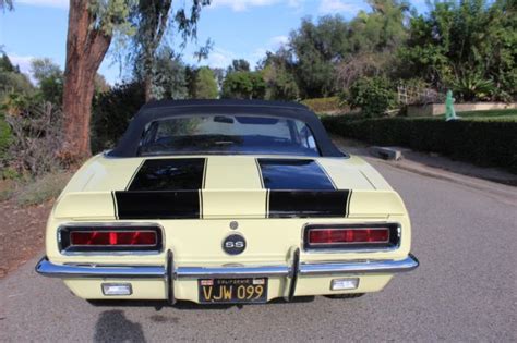 1967 Camaro Convertible Rsss 396 4 Speed Butternut Yellow Cali Car