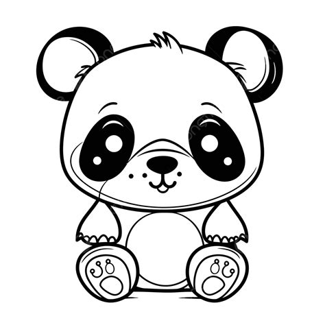 Images Of Cute Pandas Black And White Coloring Pages Outline Sketch