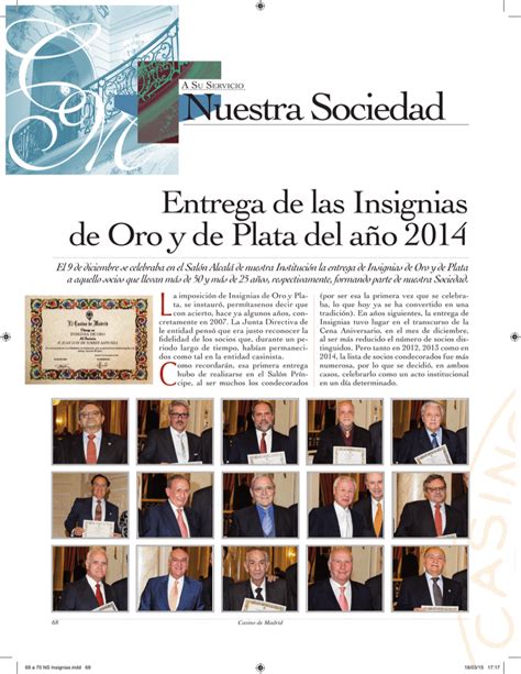 Entrega De Las Insignias De Oro Y De Plata Del