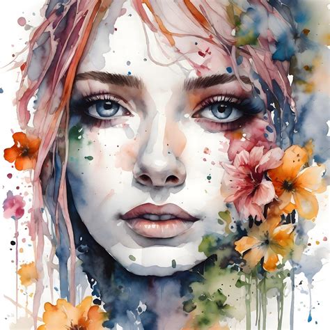 Download Girl, Watercolor, Flowers. Royalty-Free Stock Illustration ...