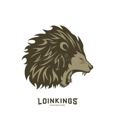 Lion Head Logo Design Vector Kontur Av Lejonet Ocks Vektor F R