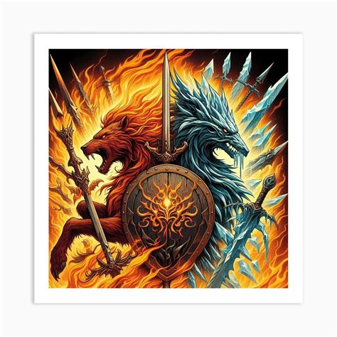 Dragon And Lion Art Print by Expressions by JulesM - Fy