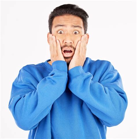 Premium Photo Scared Wow And Portrait Of Asian Man With Surprise In