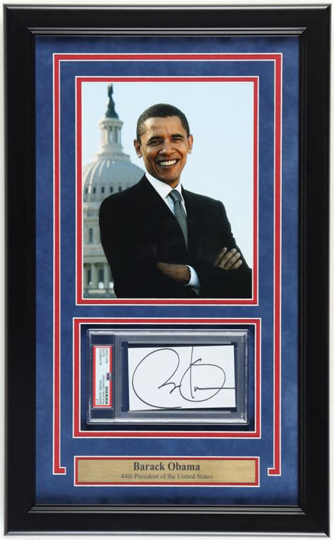 Barack Obama Signed Custom Framed Cut Display Psa Pristine Auction