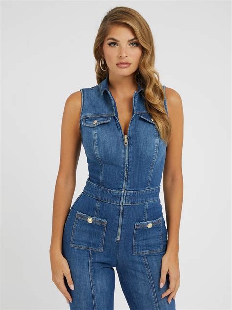 Combinaison En Jean Effet Enduit Guess Combinaison Femme Guess