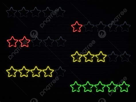 Five Star Rating Vector Hd Images Neon Five Stars Rating Rank Sparkle