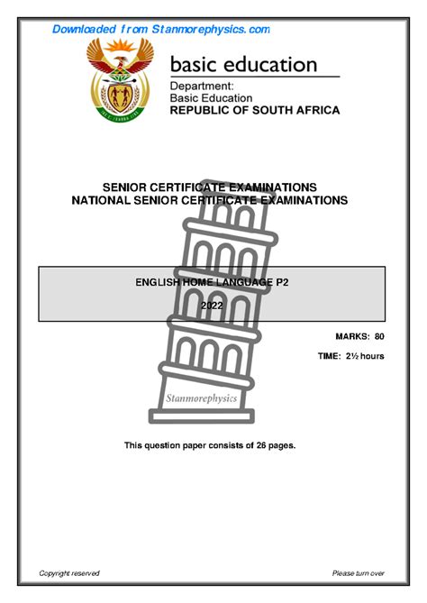 Nsc English Hl Grade May P And Memo Senior Certificate