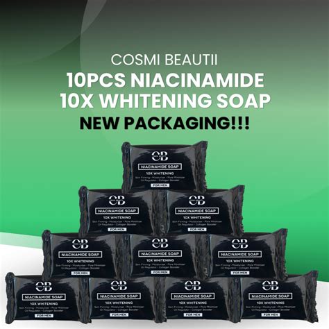 10pcs CB NIACINAMIDE 10x Whitening Soap For All Skin Types And Men