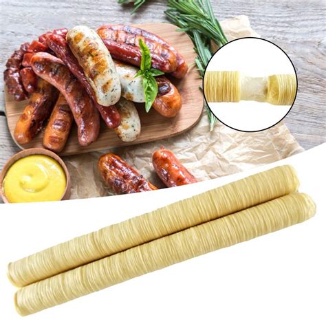 Buy QLPXY 14M * 26MM Sausage Skins Casings, Vegetarian Hot Dog, Sausage ...