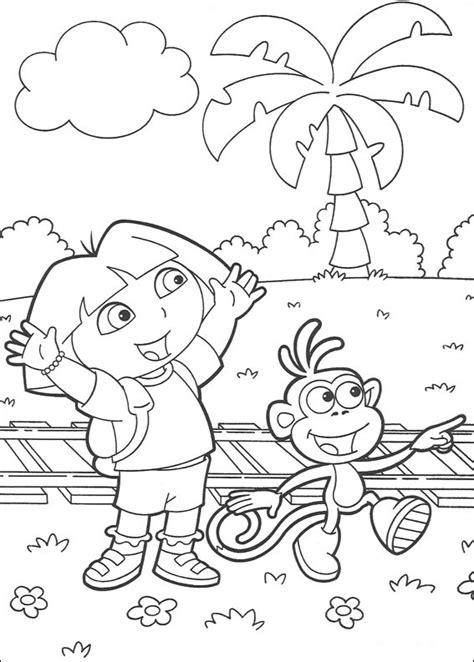 Free Kids Coloring: Dora and Boots Coloring 3