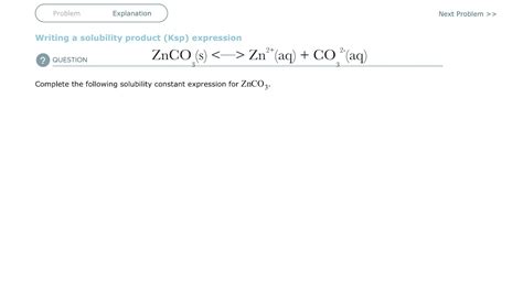 Aleks Writing A Solubility Product Ksp Expression Youtube