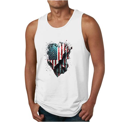 Txeol Men S Graphic Tank Tops Tall Mens Distressed Tank Top Th Of