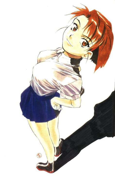 Safebooru 1990s Style 1girl Arms Behind Back Artist Name Bangs Bending Backward Black