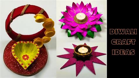 3 Diwali Craft Ideas Diwali Decoration Ideas Diya Decoration Ideas Home Decor Ideas Youtube