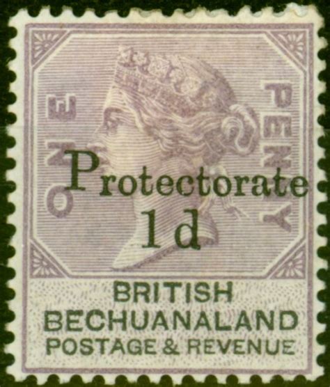 Bechuanaland 1888 1d On 1d Lilac And Black Sg41b 1 7mm Space Between 1