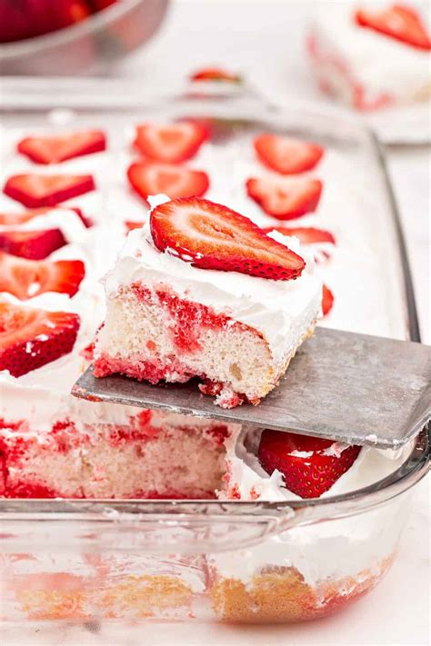 Strawberry Jell O Poke Cake Recipe Shugary Sweets