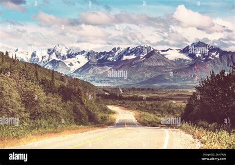 Scenic highway in Alaska, USA Stock Photo - Alamy