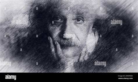 Portrait Drawing Albert Einstein Theoretical Physicist Stock Photo