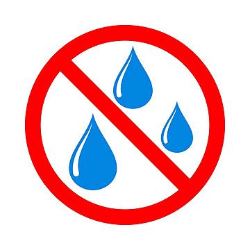 No Hay Señal De Agua Gota De Agua Signo Prohibido Advertencia Negocio