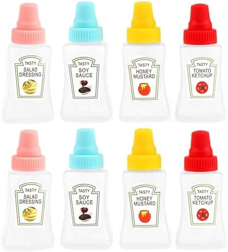 8 Pcs Mini Ketchup Squeeze Bottles 25ml Honey Mustard Salad Dressing