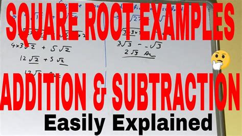 Square Root Addition Or Subtractionhow To Add Or Subtract Square Roots