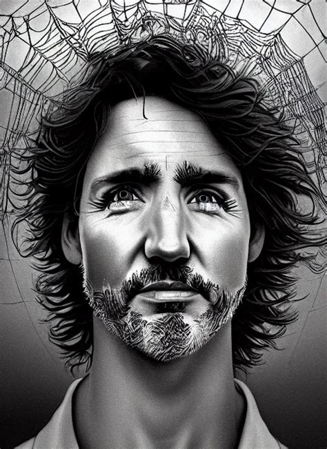 A Profile Portrait Of Justin Trudeau With Translucent Stable Diffusion