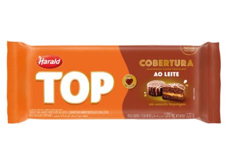 Cobertura Choc Ao Leite Top Harald 1 01Kg Barra MegaG Alimentos