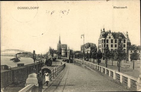 Ansichtskarte Postkarte Düsseldorf am Rhein Rheinwerft akpool de