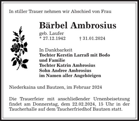 B Rbel Ambrosius Traueranzeige S Chsische Zeitung