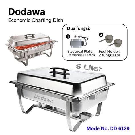 Jual Dua Fungsi Chafing Dish Listrik Lilin Penghangat Makanan