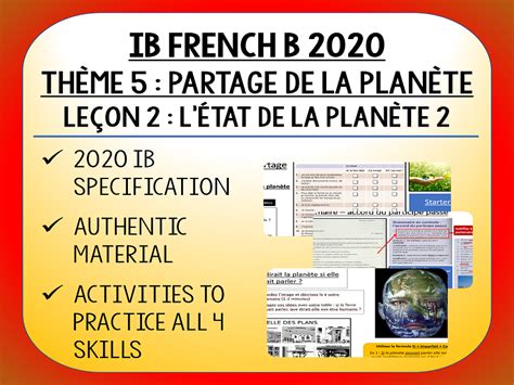 Ib French B 2020 Partage De La Planète L2 Létat De La Planète 2