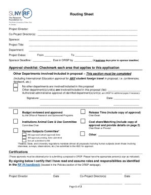 Fillable Online Internal Routing Form For Sponsored Projects Fax Email