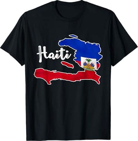 Happy Haitian Flag Day Cool Haiti Flag Map Haitian Pride T Shirt