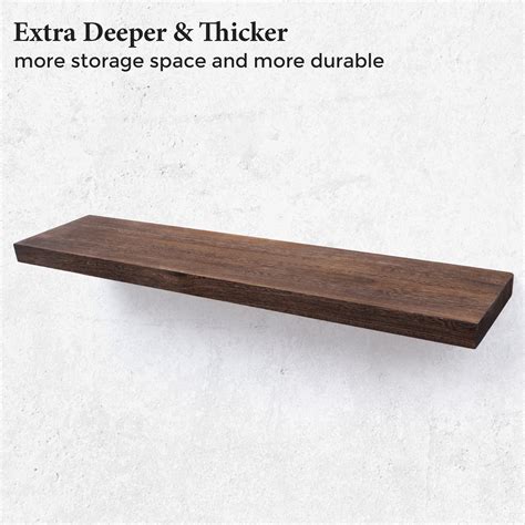 Axeman Floating Shelves Inch Deep Rustic Solid Wood Wall Shelves For