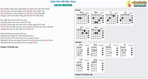 Chord Giận hờn để hiểu nhau Hoàng Nhã tab song lyric sheet