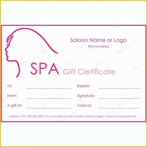 Spa Gift Certificate Template Free Of 12 Best Spa and Saloon Gift ...