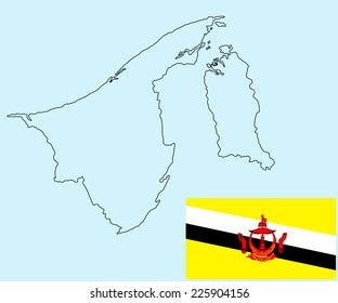 Brunei Vector Map Contour Silhouette Vector Stock Vector Royalty Free