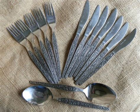 Vintage 1970s Stainless Steel Cutlery Flatware Etsy Stainless Steel Cutlery Cutlery