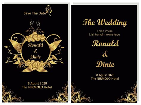 Wedding Invitation Gold Vector Art, Icons, and Graphics for Free Download