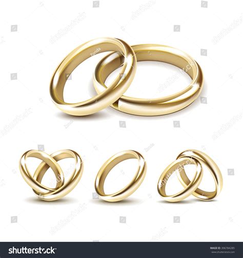 Vector Set Gold Wedding Rings Isolated Stock Vector (Royalty Free ...